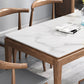 Rectangle Mid-Century Modern Dining Table White Sintered Stone Table with 4 Solid Wood Legs Clearhalo ' dining_table' 'Dining Tables & Seating' 'Dining Tables' 'furn' 'furn_dining_table' 'Furniture' 'furniture_dining_table' 'Kitchen & Dining Furniture' 'kitchen&dining_furn' 'kitchen' 'kitchen_dining_table' 4156704
