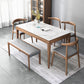 Rectangle Mid-Century Modern Dining Table White Sintered Stone Table with 4 Solid Wood Legs Clearhalo ' dining_table' 'Dining Tables & Seating' 'Dining Tables' 'furn' 'furn_dining_table' 'Furniture' 'furniture_dining_table' 'Kitchen & Dining Furniture' 'kitchen&dining_furn' 'kitchen' 'kitchen_dining_table' 4156708