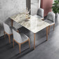 Rectangle Mid-Century Modern Dining Table Sintered Stone Table with 4 Solid Wood Legs Clearhalo ' dining_table' 'Dining Tables & Seating' 'Dining Tables' 'furn' 'furn_dining_table' 'Furniture' 'furniture_dining_table' 'Kitchen & Dining Furniture' 'kitchen&dining_furn' 'kitchen' 'kitchen_dining_table' 4156713