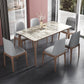 Rectangle Mid-Century Modern Dining Table Sintered Stone Table with 4 Solid Wood Legs Clearhalo ' dining_table' 'Dining Tables & Seating' 'Dining Tables' 'furn' 'furn_dining_table' 'Furniture' 'furniture_dining_table' 'Kitchen & Dining Furniture' 'kitchen&dining_furn' 'kitchen' 'kitchen_dining_table' 4156714