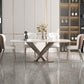 Traditional Luxury Dining Table Rectangle Sintered Stone Dining Table with Rose Gold Frame Clearhalo ' dining_table' 'Dining Tables & Seating' 'Dining Tables' 'furn' 'furn_dining_table' 'Furniture' 'furniture_dining_table' 'Kitchen & Dining Furniture' 'kitchen&dining_furn' 'kitchen' 'kitchen_dining_table' 4156735