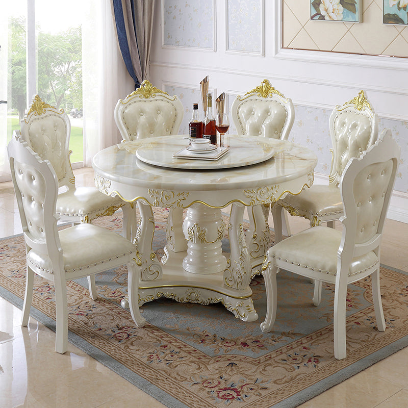 Victorian Style Round Dining Table Rubberwood Solid Wood Pedestal Table for Dining Room Clearhalo ' dining_table' 'Dining Tables & Seating' 'Dining Tables' 'furn' 'furn_dining_table' 'Furniture' 'furniture_dining_table' 'Kitchen & Dining Furniture' 'kitchen&dining_furn' 'kitchen' 'kitchen_dining_table' 4156763