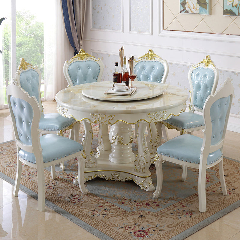 Victorian Style Round Dining Table Rubberwood Solid Wood Pedestal Table for Dining Room Clearhalo ' dining_table' 'Dining Tables & Seating' 'Dining Tables' 'furn' 'furn_dining_table' 'Furniture' 'furniture_dining_table' 'Kitchen & Dining Furniture' 'kitchen&dining_furn' 'kitchen' 'kitchen_dining_table' 4156764
