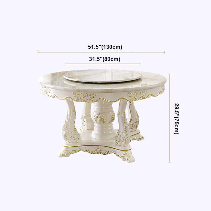 Victorian Style Round Dining Table Rubberwood Solid Wood Pedestal Table for Dining Room Clearhalo ' dining_table' 'Dining Tables & Seating' 'Dining Tables' 'furn' 'furn_dining_table' 'Furniture' 'furniture_dining_table' 'Kitchen & Dining Furniture' 'kitchen&dining_furn' 'kitchen' 'kitchen_dining_table' 4156771