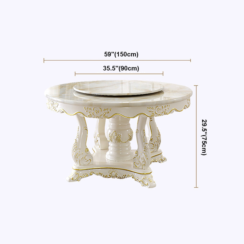 Victorian Style Round Dining Table Rubberwood Solid Wood Pedestal Table for Dining Room Clearhalo ' dining_table' 'Dining Tables & Seating' 'Dining Tables' 'furn' 'furn_dining_table' 'Furniture' 'furniture_dining_table' 'Kitchen & Dining Furniture' 'kitchen&dining_furn' 'kitchen' 'kitchen_dining_table' 4156772