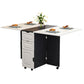Solid Wood Mid-Century Rectangle Table Wooden Top Table with Drop Leaf Black White Without Chairs Clearhalo ' dining_table' 'Dining Tables & Seating' 'Dining Tables' 'furn' 'furn_dining_table' 'Furniture' 'furniture_dining_table' 'Kitchen & Dining Furniture' 'kitchen&dining_furn' 'kitchen' 'kitchen_dining_table' 4156807