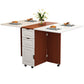 Solid Wood Mid-Century Rectangle Table Wooden Top Table with Drop Leaf Red-White Without Chairs Clearhalo ' dining_table' 'Dining Tables & Seating' 'Dining Tables' 'furn' 'furn_dining_table' 'Furniture' 'furniture_dining_table' 'Kitchen & Dining Furniture' 'kitchen&dining_furn' 'kitchen' 'kitchen_dining_table' 4156809