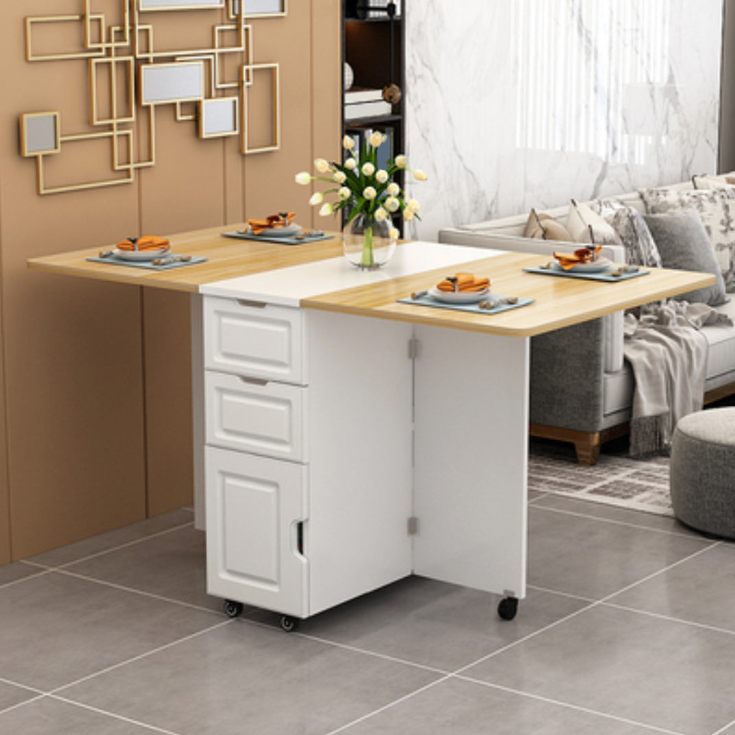 Solid Wood Mid-Century Rectangle Table Wooden Top Table with Drop Leaf Light Wood Without Chairs Clearhalo ' dining_table' 'Dining Tables & Seating' 'Dining Tables' 'furn' 'furn_dining_table' 'Furniture' 'furniture_dining_table' 'Kitchen & Dining Furniture' 'kitchen&dining_furn' 'kitchen' 'kitchen_dining_table' 4156817