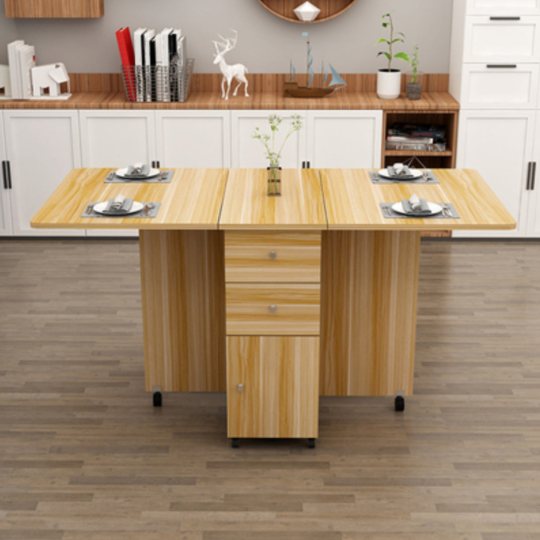 Solid Wood Mid-Century Rectangle Table Wooden Top Table with Drop Leaf Natural Without Chairs Clearhalo ' dining_table' 'Dining Tables & Seating' 'Dining Tables' 'furn' 'furn_dining_table' 'Furniture' 'furniture_dining_table' 'Kitchen & Dining Furniture' 'kitchen&dining_furn' 'kitchen' 'kitchen_dining_table' 4156818