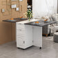 Solid Wood Mid-Century Rectangle Table Wooden Top Table with Drop Leaf White-Black Without Chairs Clearhalo ' dining_table' 'Dining Tables & Seating' 'Dining Tables' 'furn' 'furn_dining_table' 'Furniture' 'furniture_dining_table' 'Kitchen & Dining Furniture' 'kitchen&dining_furn' 'kitchen' 'kitchen_dining_table' 4156819