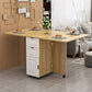 Solid Wood Mid-Century Rectangle Table Wooden Top Table with Drop Leaf White-Wood 47.2"L x 23.6"W x 29.5"H Without Chairs Clearhalo ' dining_table' 'Dining Tables & Seating' 'Dining Tables' 'furn' 'furn_dining_table' 'Furniture' 'furniture_dining_table' 'Kitchen & Dining Furniture' 'kitchen&dining_furn' 'kitchen' 'kitchen_dining_table' 4156820