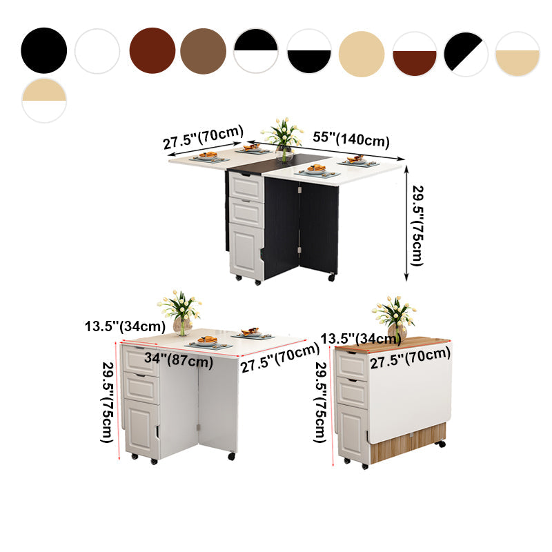Solid Wood Mid-Century Rectangle Table Wooden Top Table with Drop Leaf Clearhalo ' dining_table' 'Dining Tables & Seating' 'Dining Tables' 'furn' 'furn_dining_table' 'Furniture' 'furniture_dining_table' 'Kitchen & Dining Furniture' 'kitchen&dining_furn' 'kitchen' 'kitchen_dining_table' 4156824