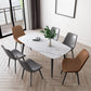 Modern Style Dining Table Rectangle Sintered Stone 4 Legs Table with Black Frame White Without Chairs Clearhalo ' dining_table' 'Dining Tables & Seating' 'Dining Tables' 'furn' 'furn_dining_table' 'Furniture' 'furniture_dining_table' 'Kitchen & Dining Furniture' 'kitchen&dining_furn' 'kitchen' 'kitchen_dining_table' 4156827
