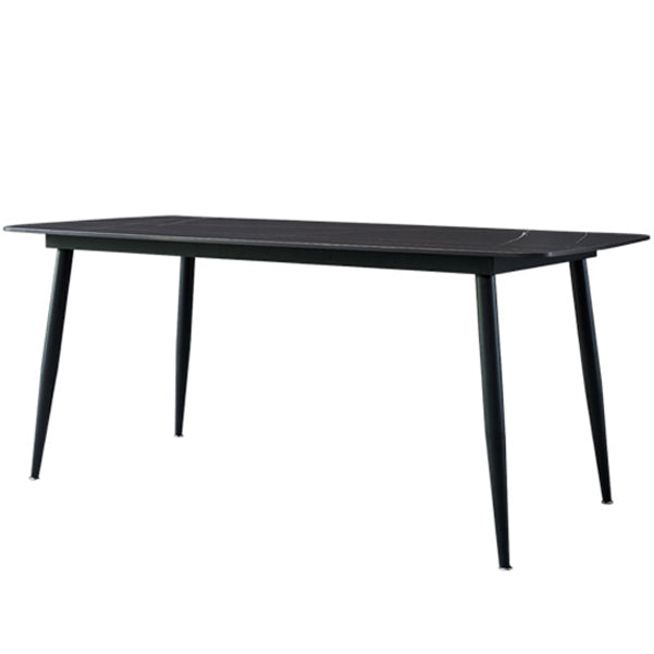 Modern Style Dining Table Rectangle Sintered Stone 4 Legs Table with Black Frame Black Gold Without Chairs Clearhalo ' dining_table' 'Dining Tables & Seating' 'Dining Tables' 'furn' 'furn_dining_table' 'Furniture' 'furniture_dining_table' 'Kitchen & Dining Furniture' 'kitchen&dining_furn' 'kitchen' 'kitchen_dining_table' 4156830