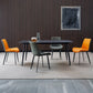 Modern Style Dining Table Rectangle Sintered Stone 4 Legs Table with Black Frame Clearhalo ' dining_table' 'Dining Tables & Seating' 'Dining Tables' 'furn' 'furn_dining_table' 'Furniture' 'furniture_dining_table' 'Kitchen & Dining Furniture' 'kitchen&dining_furn' 'kitchen' 'kitchen_dining_table' 4156837
