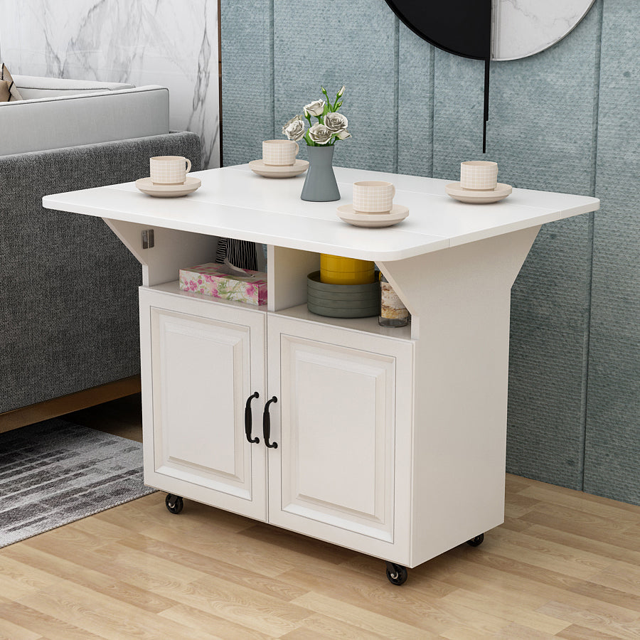 Solid Wood Mid-Century Rectangular Table Wood Top Table with Drop Leaf White Without Chairs Clearhalo ' dining_table' 'Dining Tables & Seating' 'Dining Tables' 'furn' 'furn_dining_table' 'Furniture' 'furniture_dining_table' 'Kitchen & Dining Furniture' 'kitchen&dining_furn' 'kitchen' 'kitchen_dining_table' 4156844