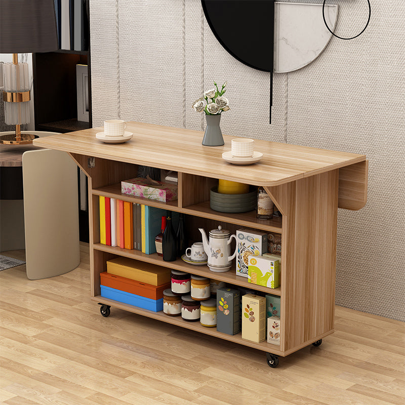 Solid Wood Mid-Century Rectangular Table Wood Top Table with Drop Leaf Clearhalo ' dining_table' 'Dining Tables & Seating' 'Dining Tables' 'furn' 'furn_dining_table' 'Furniture' 'furniture_dining_table' 'Kitchen & Dining Furniture' 'kitchen&dining_furn' 'kitchen' 'kitchen_dining_table' 4156854