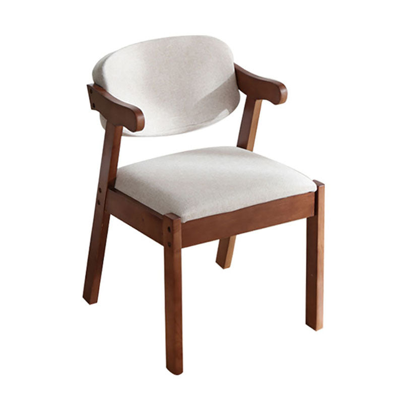 Traditional Wood Dining Arm Chair Open Back Single Dining Side Chair for Home White-Brown Clearhalo ' kitchen&dining_furn' 'Dining Chairs' 'Dining Tables & Seating' 'dining_chair' 'furn' 'furn_dining_chair' 'Furniture' 'furniture_dining_chair' 'Kitchen & Dining Furniture' 'kitchen' 4156866