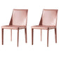 Modern Style Leather Dining Chairs Armless Solid Back Side Chairs for Kitchen Pink 2 Piece Set Clearhalo ' kitchen&dining_furn' 'Dining Chairs' 'Dining Tables & Seating' 'dining_chair' 'furn' 'furn_dining_chair' 'Furniture' 'furniture_dining_chair' 'Kitchen & Dining Furniture' 'kitchen' 4156914