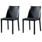 Modern Style Leather Dining Chairs Armless Solid Back Side Chairs for Kitchen Black 2 Piece Set Clearhalo ' kitchen&dining_furn' 'Dining Chairs' 'Dining Tables & Seating' 'dining_chair' 'furn' 'furn_dining_chair' 'Furniture' 'furniture_dining_chair' 'Kitchen & Dining Furniture' 'kitchen' 4156917