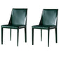 Modern Style Leather Dining Chairs Armless Solid Back Side Chairs for Kitchen Dark Green 2 Piece Set Clearhalo ' kitchen&dining_furn' 'Dining Chairs' 'Dining Tables & Seating' 'dining_chair' 'furn' 'furn_dining_chair' 'Furniture' 'furniture_dining_chair' 'Kitchen & Dining Furniture' 'kitchen' 4156923