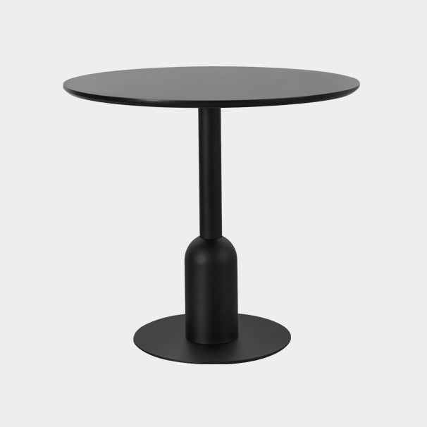 Metal Industrial Dining Table Wood Top Indoor Table with Pedestal Base Round Black Clearhalo ' dining_table' 'Dining Tables & Seating' 'Dining Tables' 'furn' 'furn_dining_table' 'Furniture' 'furniture_dining_table' 'Kitchen & Dining Furniture' 'kitchen&dining_furn' 'kitchen' 'kitchen_dining_table' 4156928