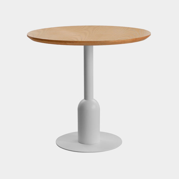 Metal Industrial Dining Table Wood Top Indoor Table with Pedestal Base Round Natural Clearhalo ' dining_table' 'Dining Tables & Seating' 'Dining Tables' 'furn' 'furn_dining_table' 'Furniture' 'furniture_dining_table' 'Kitchen & Dining Furniture' 'kitchen&dining_furn' 'kitchen' 'kitchen_dining_table' 4156931