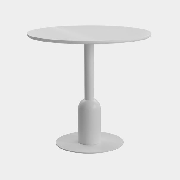 Metal Industrial Dining Table Wood Top Indoor Table with Pedestal Base Round White Clearhalo ' dining_table' 'Dining Tables & Seating' 'Dining Tables' 'furn' 'furn_dining_table' 'Furniture' 'furniture_dining_table' 'Kitchen & Dining Furniture' 'kitchen&dining_furn' 'kitchen' 'kitchen_dining_table' 4156933