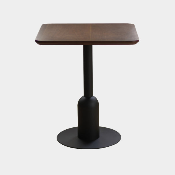 Metal Industrial Dining Table Wood Top Indoor Table with Pedestal Base Square Walnut Clearhalo ' dining_table' 'Dining Tables & Seating' 'Dining Tables' 'furn' 'furn_dining_table' 'Furniture' 'furniture_dining_table' 'Kitchen & Dining Furniture' 'kitchen&dining_furn' 'kitchen' 'kitchen_dining_table' 4156939