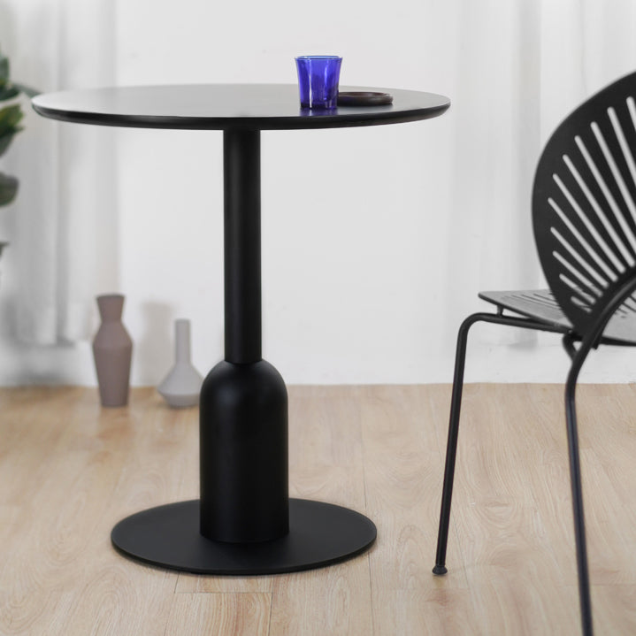 Metal Industrial Dining Table Wood Top Indoor Table with Pedestal Base Clearhalo ' dining_table' 'Dining Tables & Seating' 'Dining Tables' 'furn' 'furn_dining_table' 'Furniture' 'furniture_dining_table' 'Kitchen & Dining Furniture' 'kitchen&dining_furn' 'kitchen' 'kitchen_dining_table' 4156944