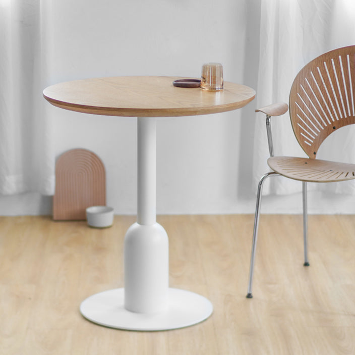 Metal Industrial Dining Table Wood Top Indoor Table with Pedestal Base Clearhalo ' dining_table' 'Dining Tables & Seating' 'Dining Tables' 'furn' 'furn_dining_table' 'Furniture' 'furniture_dining_table' 'Kitchen & Dining Furniture' 'kitchen&dining_furn' 'kitchen' 'kitchen_dining_table' 4156947