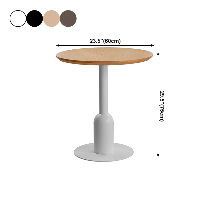 Metal Industrial Dining Table Wood Top Indoor Table with Pedestal Base Clearhalo ' dining_table' 'Dining Tables & Seating' 'Dining Tables' 'furn' 'furn_dining_table' 'Furniture' 'furniture_dining_table' 'Kitchen & Dining Furniture' 'kitchen&dining_furn' 'kitchen' 'kitchen_dining_table' 4156948