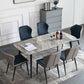 Sintered Stone Dining Table Simplicity Style 4 Legs Carbon Steel Base Rectangle Table for Home Clearhalo ' dining_table' 'Dining Tables & Seating' 'Dining Tables' 'furn' 'furn_dining_table' 'Furniture' 'furniture_dining_table' 'Kitchen & Dining Furniture' 'kitchen&dining_furn' 'kitchen' 'kitchen_dining_table' 4159078