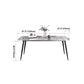 Sintered Stone Dining Table Simplicity Style 4 Legs Carbon Steel Base Rectangle Table for Home Clearhalo ' dining_table' 'Dining Tables & Seating' 'Dining Tables' 'furn' 'furn_dining_table' 'Furniture' 'furniture_dining_table' 'Kitchen & Dining Furniture' 'kitchen&dining_furn' 'kitchen' 'kitchen_dining_table' 4159090