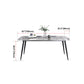 Sintered Stone Dining Table Simplicity Style 4 Legs Carbon Steel Base Rectangle Table for Home Clearhalo ' dining_table' 'Dining Tables & Seating' 'Dining Tables' 'furn' 'furn_dining_table' 'Furniture' 'furniture_dining_table' 'Kitchen & Dining Furniture' 'kitchen&dining_furn' 'kitchen' 'kitchen_dining_table' 4159093