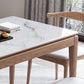 Rectangle Mid-Century Modern Dining Table White Sintered Stone Table with 4 Ash Solid Wood Legs Clearhalo ' dining_table' 'Dining Tables & Seating' 'Dining Tables' 'furn' 'furn_dining_table' 'Furniture' 'furniture_dining_table' 'Kitchen & Dining Furniture' 'kitchen&dining_furn' 'kitchen' 'kitchen_dining_table' 4159111