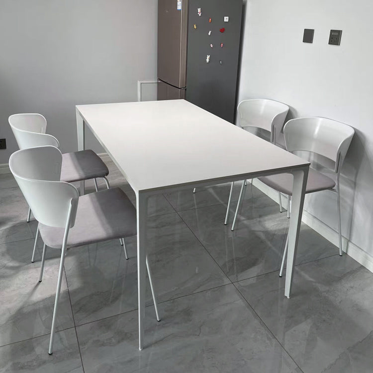 Modern Style Sintered Stone Table 4 Legs Base Rectangle Table for Home Clearhalo ' dining_table' 'Dining Tables & Seating' 'Dining Tables' 'Furniture' 'furniture_dining_table' 'Kitchen & Dining Furniture' 'kitchen&dining_furn' 'kitchen' 'kitchen_dining_table' 4159129