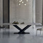 Rectangle Contemporary Dining Room Table Sintered Stone Table with Black Pedestal Base Clearhalo ' dining_table' 'Dining Tables & Seating' 'Dining Tables' 'furn' 'furn_dining_table' 'Furniture' 'furniture_dining_table' 'Kitchen & Dining Furniture' 'kitchen&dining_furn' 'kitchen' 'kitchen_dining_table' 4159135