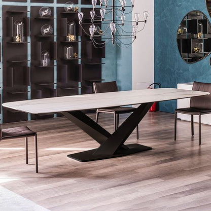 Rectangle Contemporary Dining Room Table Sintered Stone Table with Black Pedestal Base White Without Chairs Clearhalo ' dining_table' 'Dining Tables & Seating' 'Dining Tables' 'furn' 'furn_dining_table' 'Furniture' 'furniture_dining_table' 'Kitchen & Dining Furniture' 'kitchen&dining_furn' 'kitchen' 'kitchen_dining_table' 4159136