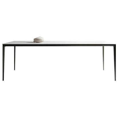 Modern Style Sintered Stone Table 4 Legs Aviation Aluminum Base Rectangle Table for Home White Without Chairs Clearhalo ' dining_table' 'Dining Tables & Seating' 'Dining Tables' 'furn' 'furn_dining_table' 'Furniture' 'furniture_dining_table' 'Kitchen & Dining Furniture' 'kitchen&dining_furn' 'kitchen' 'kitchen_dining_table' 4159146