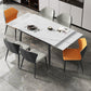Modern Style White Dining Table Rectangle Sintered Stone Drop-Leaf Dining Table with 4 Legs Clearhalo ' dining_table' 'Dining Tables & Seating' 'Dining Tables' 'furn' 'furn_dining_table' 'Furniture' 'furniture_dining_table' 'Kitchen & Dining Furniture' 'kitchen&dining_furn' 'kitchen' 'kitchen_dining_table' 4159198