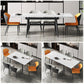 Modern Style White Dining Table Rectangle Sintered Stone Drop-Leaf Dining Table with 4 Legs Clearhalo ' dining_table' 'Dining Tables & Seating' 'Dining Tables' 'furn' 'furn_dining_table' 'Furniture' 'furniture_dining_table' 'Kitchen & Dining Furniture' 'kitchen&dining_furn' 'kitchen' 'kitchen_dining_table' 4159200
