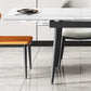Modern Style White Dining Table Rectangle Sintered Stone Drop-Leaf Dining Table with 4 Legs Clearhalo ' dining_table' 'Dining Tables & Seating' 'Dining Tables' 'furn' 'furn_dining_table' 'Furniture' 'furniture_dining_table' 'Kitchen & Dining Furniture' 'kitchen&dining_furn' 'kitchen' 'kitchen_dining_table' 4159202