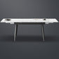 Modern Style White Dining Table Rectangle Sintered Stone Drop-Leaf Dining Table with 4 Legs Clearhalo ' dining_table' 'Dining Tables & Seating' 'Dining Tables' 'furn' 'furn_dining_table' 'Furniture' 'furniture_dining_table' 'Kitchen & Dining Furniture' 'kitchen&dining_furn' 'kitchen' 'kitchen_dining_table' 4159205
