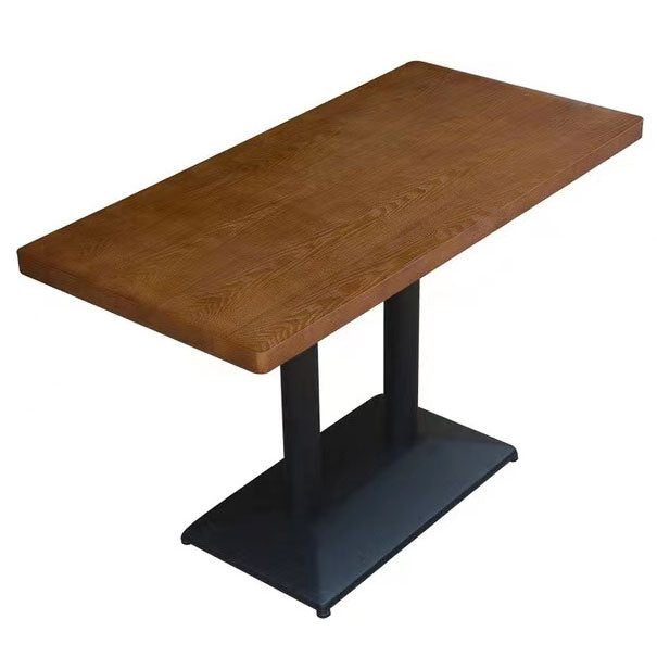 Industrial Style Dining Table Home Kitchen Dinner Room Furniture with Metal Base Rectangle Brown-Black Without Chairs Clearhalo ' dining_table' 'Dining Tables & Seating' 'Dining Tables' 'furn' 'furn_dining_table' 'Furniture' 'furniture_dining_table' 'Kitchen & Dining Furniture' 'kitchen&dining_furn' 'kitchen' 'kitchen_dining_table' 4159223