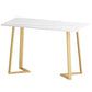 Traditional Luxury Dining Table White Sintered Stone Table with Gold Metal Base Rectangle Without Chairs Clearhalo ' dining_table' 'Dining Tables & Seating' 'Dining Tables' 'furn' 'furn_dining_table' 'Furniture' 'furniture_dining_table' 'Kitchen & Dining Furniture' 'kitchen&dining_furn' 'kitchen' 'kitchen_dining_table' 4159288