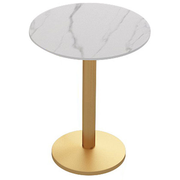 Traditional Luxury Dining Table White Sintered Stone Table with Gold Metal Base Round Without Chairs Clearhalo ' dining_table' 'Dining Tables & Seating' 'Dining Tables' 'furn' 'furn_dining_table' 'Furniture' 'furniture_dining_table' 'Kitchen & Dining Furniture' 'kitchen&dining_furn' 'kitchen' 'kitchen_dining_table' 4159289