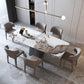 Modern Style Rectangle Dining Table Sintered Stone Pedestal Dining Table for Home Use Clearhalo ' dining_table' 'Dining Tables & Seating' 'Dining Tables' 'furn' 'furn_dining_table' 'Furniture' 'furniture_dining_table' 'Kitchen & Dining Furniture' 'kitchen&dining_furn' 'kitchen' 'kitchen_dining_table' 4159300