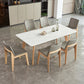 Rectangle Contemporary Dining Room Table White Sintered Stone Table with Ash Solid Wood Base Clearhalo ' dining_table' 'Dining Tables & Seating' 'Dining Tables' 'furn' 'furn_dining_table' 'Furniture' 'furniture_dining_table' 'Kitchen & Dining Furniture' 'kitchen&dining_furn' 'kitchen' 'kitchen_dining_table' 4159317
