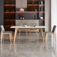 Rectangle Contemporary Dining Room Table White Sintered Stone Table with Ash Solid Wood Base Clearhalo ' dining_table' 'Dining Tables & Seating' 'Dining Tables' 'furn' 'furn_dining_table' 'Furniture' 'furniture_dining_table' 'Kitchen & Dining Furniture' 'kitchen&dining_furn' 'kitchen' 'kitchen_dining_table' 4159320